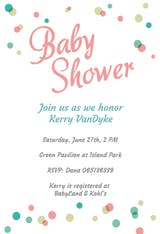 Dancing Dots Borders - Baby Shower Invitation